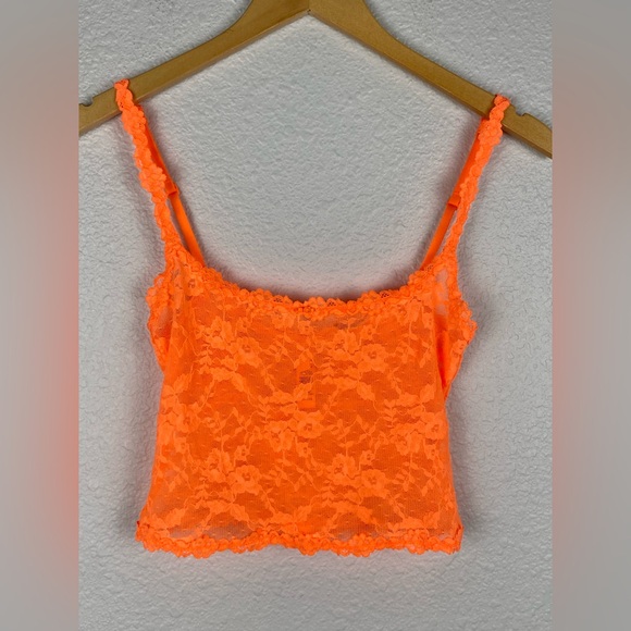 SKIMS Other - SKIMS Stretch Lace Adjustable Cami in Neon Orange women’s size Small